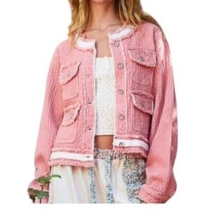 POL Pink Tweed Blazer Sz S Like New